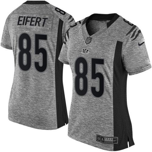Nike Bengals #85 Tyler Eifert Gray Women's Stitched NFL Limited Gridiron Gray Jersey Nike Bengals #85 Tyler Eifert Gray Women's Stitched NFL Limited Gridiron Gray Jersey
