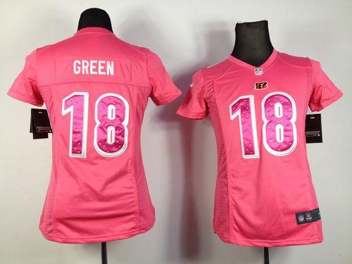 Nike Bengals #18 A.J. Green Pink Sweetheart Women's Stitched NFL Elite Jersey Nike Bengals #18 A.J. Green Pink Sweetheart Women's Stitched NFL Elite Jersey