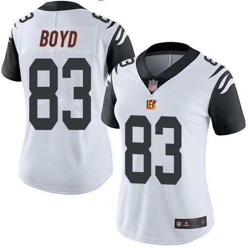 Nike Bengals #83 Tyler Boyd White Women's Stitched NFL Limited Rush Jersey Nike Bengals #83 Tyler Boyd White Women's Stitched NFL Limited Rush Jersey