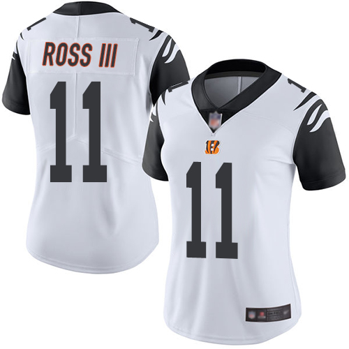Nike Bengals #11 John Ross III White Women's Stitched NFL Limited Rush Jersey Nike Bengals #11 John Ross III White Women's Stitched NFL Limited Rush Jersey