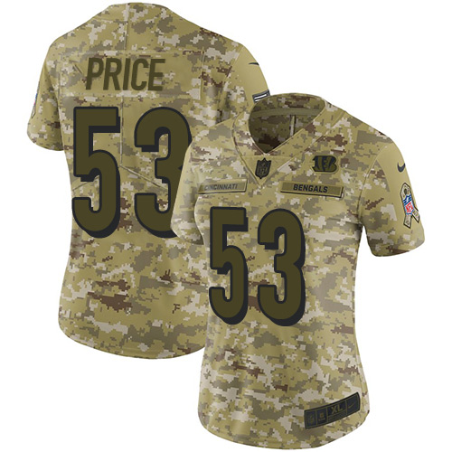 Nike Bengals #53 Billy Price Camo Women's Stitched NFL Limited 2018 Salute to Service Jersey Nike Bengals #53 Billy Price Camo Women's Stitched NFL Limited 2018 Salute to Service Jersey