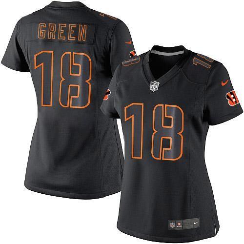 Nike Bengals #18 A.J. Green Black Impact Women's Stitched NFL Limited Jersey Nike Bengals #18 A.J. Green Black Impact Women's Stitched NFL Limited Jersey