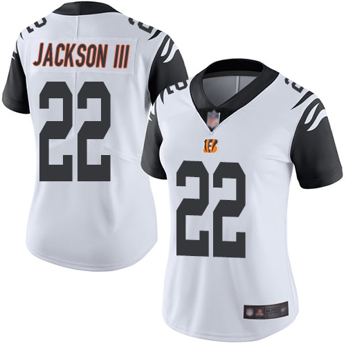 Nike Bengals #22 William Jackson III White Women's Stitched NFL Limited Rush Jersey Nike Bengals #22 William Jackson III White Women's Stitched NFL Limited Rush Jersey