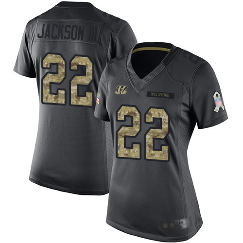 Nike Bengals #22 William Jackson III Black Women's Stitched NFL Limited 2016 Salute to Service Jersey Nike Bengals #22 William Jackson III Black Women's Stitched NFL Limited 2016 Salute to Service Jersey