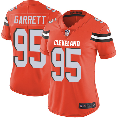 Nike Browns #95 Myles Garrett Orange Alternate Women's Stitched NFL Vapor Untouchable Limited Jersey Nike Browns #95 Myles Garrett Orange Alternate Women's Stitched NFL Vapor Untouchable Limited Jersey