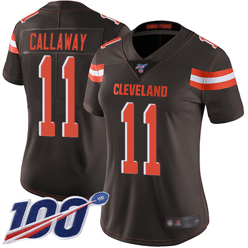 Nike Browns #11 Antonio Callaway Brown Team Color Women's Stitched NFL 100th Season Vapor Limited Jersey Nike Browns #11 Antonio Callaway Brown Team Color Women's Stitched NFL 100th Season Vapor Limited Jersey