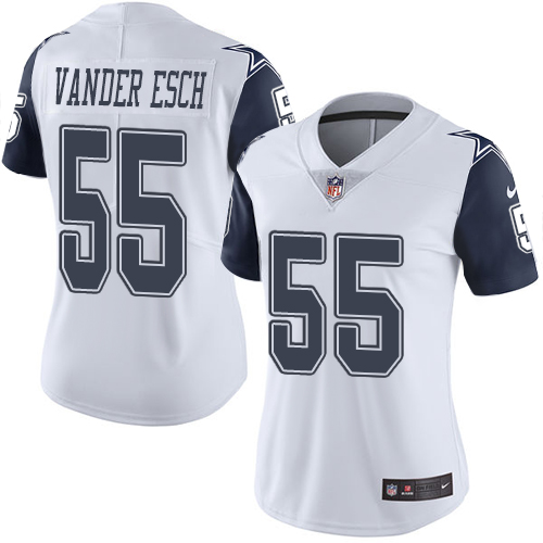 Nike Cowboys #55 Leighton Vander Esch White Women's Stitched NFL Limited Rush Jersey Nike Cowboys #55 Leighton Vander Esch White Women's Stitched NFL Limited Rush Jersey