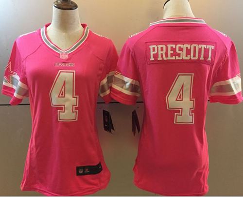 Nike Cowboys #4 Dak Prescott Pink Women's Stitched NFL Elite Jersey Nike Cowboys #4 Dak Prescott Pink Women's Stitched NFL Elite Jersey