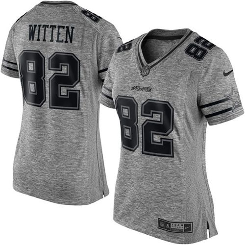 Nike Cowboys #82 Jason Witten Gray Women's Stitched NFL Limited Gridiron Gray Jersey Nike Cowboys #82 Jason Witten Gray Women's Stitched NFL Limited Gridiron Gray Jersey
