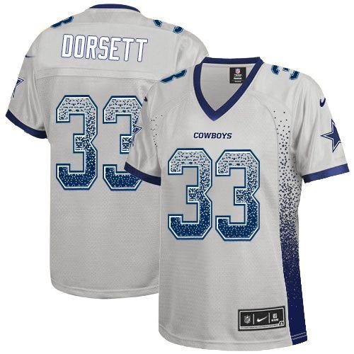 Nike Cowboys #33 Tony Dorsett Grey Women's Stitched NFL Elite Drift Fashion Jersey Nike Cowboys #33 Tony Dorsett Grey Women's Stitched NFL Elite Drift Fashion Jersey