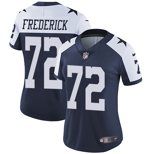 Nike Cowboys #72 Travis Frederick Navy Blue Thanksgiving Women's Stitched NFL Vapor Untouchable Limited Throwback Jersey Nike Cowboys #72 Travis Frederick Navy Blue Thanksgiving Women's Stitched NFL Vapor Untouchable Limited Throwback Jersey