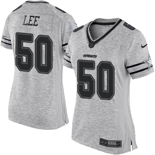 Nike Cowboys #50 Sean Lee Gray Women's Stitched NFL Limited Gridiron Gray II Jersey Nike Cowboys #50 Sean Lee Gray Women's Stitched NFL Limited Gridiron Gray II Jersey
