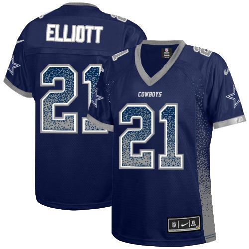 Nike Cowboys #21 Ezekiel Elliott Navy Blue Team Color Women's Stitched NFL Elite Drift Fashion Jersey Nike Cowboys #21 Ezekiel Elliott Navy Blue Team Color Women's Stitched NFL Elite Drift Fashion Jersey