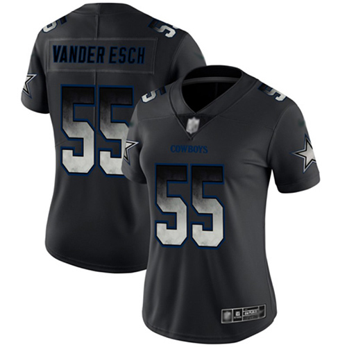 Nike Cowboys #55 Leighton Vander Esch Black Women's Stitched NFL Vapor Untouchable Limited Smoke Fashion Jersey Nike Cowboys #55 Leighton Vander Esch Black Women's Stitched NFL Vapor Untouchable Limited Smoke Fashion Jersey