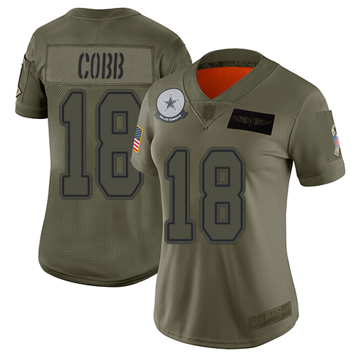 Nike Cowboys #18 Randall Cobb Camo Women's Stitched NFL Limited 2019 Salute to Service Jersey Nike Cowboys #18 Randall Cobb Camo Women's Stitched NFL Limited 2019 Salute to Service Jersey