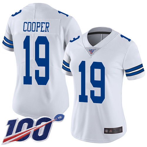 Nike Cowboys #19 Amari Cooper White Women's Stitched NFL 100th Season Vapor Limited Jersey Nike Cowboys #19 Amari Cooper White Women's Stitched NFL 100th Season Vapor Limited Jersey