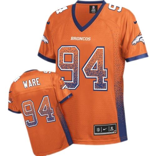 Nike Broncos #94 DeMarcus Ware Orange Team Color Women's Stitched NFL Elite Drift Fashion Jersey Nike Broncos #94 DeMarcus Ware Orange Team Color Women's Stitched NFL Elite Drift Fashion Jersey