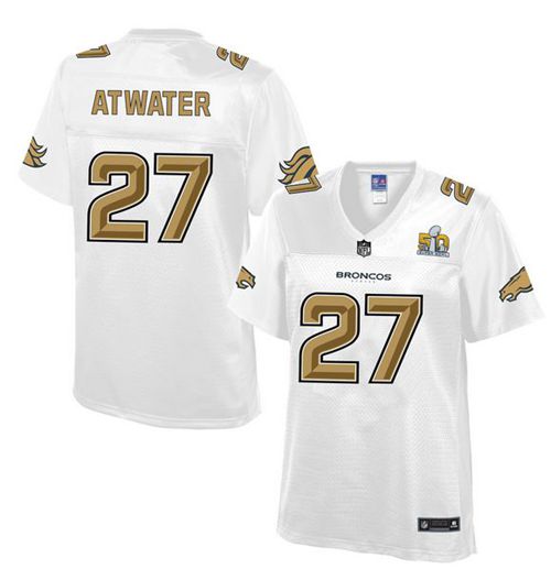 Nike Broncos #27 Steve Atwater White Women's NFL Pro Line Super Bowl 50 Fashion Game Jersey Nike Broncos #27 Steve Atwater White Women's NFL Pro Line Super Bowl 50 Fashion Game Jersey