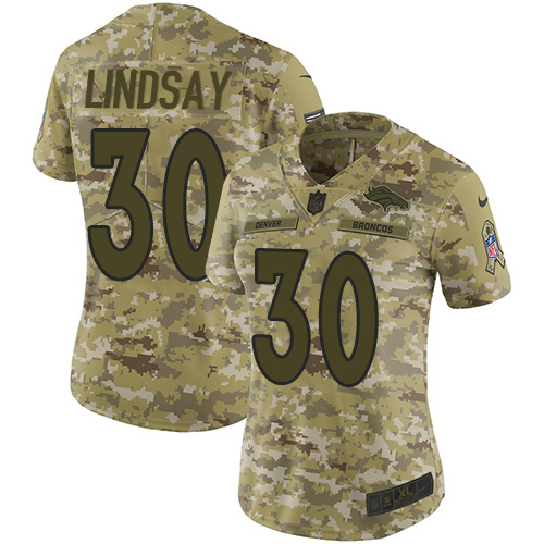 Nike Broncos #30 Phillip Lindsay Camo Women's Stitched NFL Limited 2018 Salute to Service Jersey Nike Broncos #30 Phillip Lindsay Camo Women's Stitched NFL Limited 2018 Salute to Service Jersey