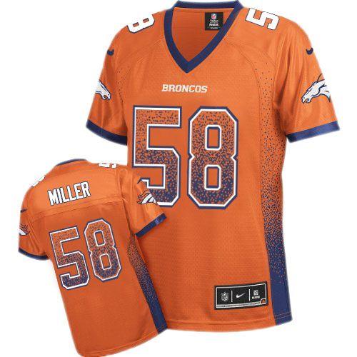 Nike Broncos #58 Von Miller Orange Team Color Women's Stitched NFL Elite Drift Fashion Jersey Nike Broncos #58 Von Miller Orange Team Color Women's Stitched NFL Elite Drift Fashion Jersey