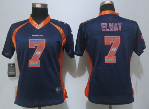 Nike Broncos #7 John Elway Blue Alternate Women's Stitched NFL Elite Strobe Jersey Nike Broncos #7 John Elway Blue Alternate Women's Stitched NFL Elite Strobe Jersey