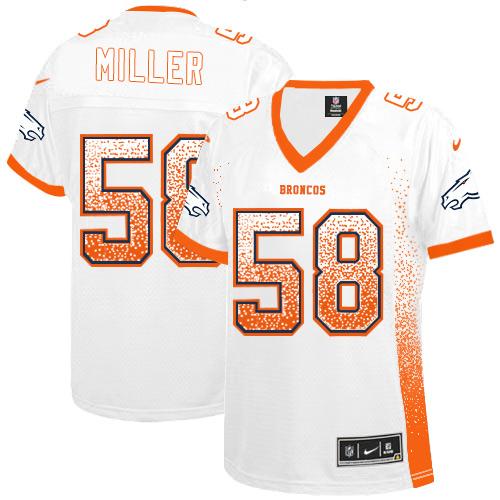 Nike Broncos #58 Von Miller White Women's Stitched NFL Elite Drift Fashion Jersey Nike Broncos #58 Von Miller White Women's Stitched NFL Elite Drift Fashion Jersey