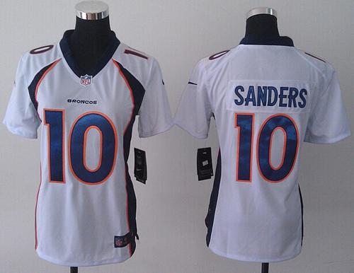 Nike Broncos #10 Emmanuel Sanders White Women's Stitched NFL New Elite Jersey Nike Broncos #10 Emmanuel Sanders White Women's Stitched NFL New Elite Jersey