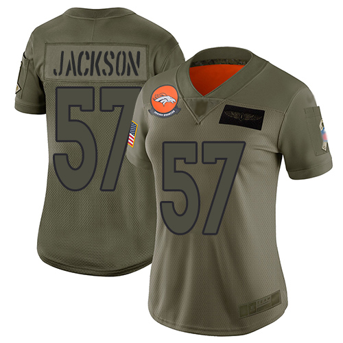 Nike Broncos #57 Tom Jackson Camo Women's Stitched NFL Limited 2019 Salute to Service Jersey Nike Broncos #57 Tom Jackson Camo Women's Stitched NFL Limited 2019 Salute to Service Jersey
