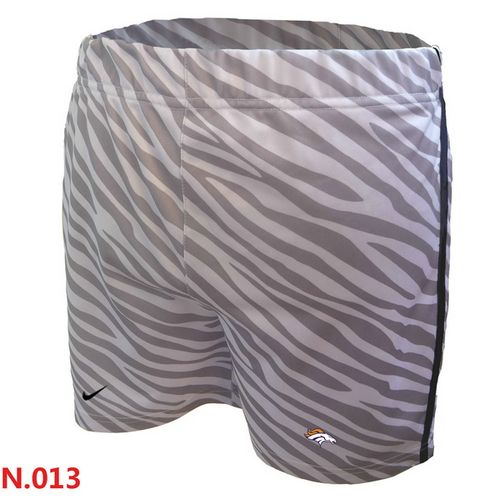 Women's Nike NFL Denver Broncos Embroidered Team Logo Zebra Stripes Shorts Women's Nike NFL Denver Broncos Embroidered Team Logo Zebra Stripes Shorts