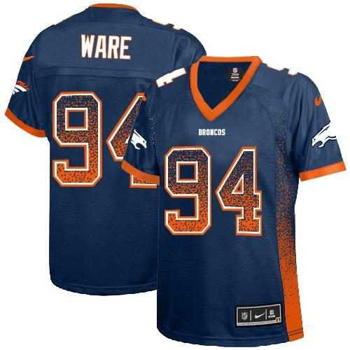 Nike Broncos #94 DeMarcus Ware Blue Alternate Women's Stitched NFL Elite Drift Fashion Jersey Nike Broncos #94 DeMarcus Ware Blue Alternate Women's Stitched NFL Elite Drift Fashion Jersey