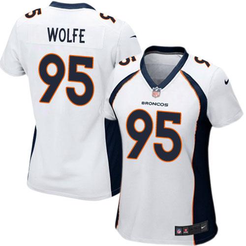 Nike Broncos #95 Derek Wolfe White Women's Stitched NFL New Elite Jersey Nike Broncos #95 Derek Wolfe White Women's Stitched NFL New Elite Jersey