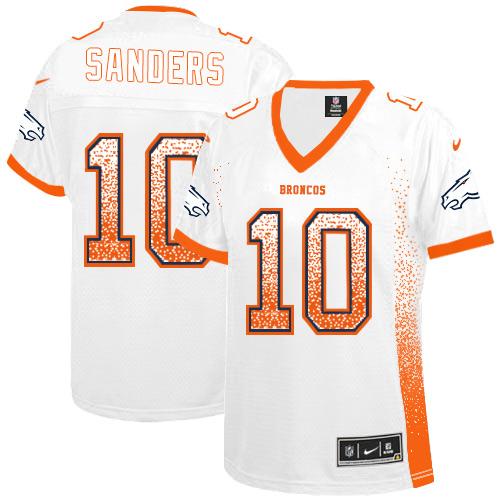 Nike Broncos #10 Emmanuel Sanders White Women's Stitched NFL Elite Drift Fashion Jersey Nike Broncos #10 Emmanuel Sanders White Women's Stitched NFL Elite Drift Fashion Jersey