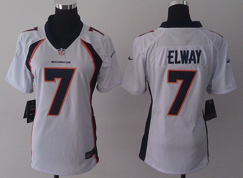 Nike Broncos #7 John Elway White Women's Stitched NFL New Elite Jersey Nike Broncos #7 John Elway White Women's Stitched NFL New Elite Jersey