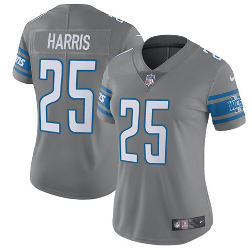 Nike Lions #25 Will Harris Gray Women's Stitched NFL Limited Rush Jersey Nike Lions #25 Will Harris Gray Women's Stitched NFL Limited Rush Jersey