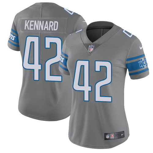 Nike Lions #42 Devon Kennard Gray Women's Stitched NFL Limited Rush Jersey Nike Lions #42 Devon Kennard Gray Women's Stitched NFL Limited Rush Jersey