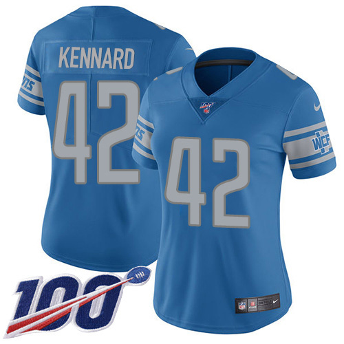 Nike Lions #42 Devon Kennard Light Blue Team Color Women's Stitched NFL 100th Season Vapor Untouchable Limited Jersey Nike Lions #42 Devon Kennard Light Blue Team Color Women's Stitched NFL 100th Season Vapor Untouchable Limited Jersey