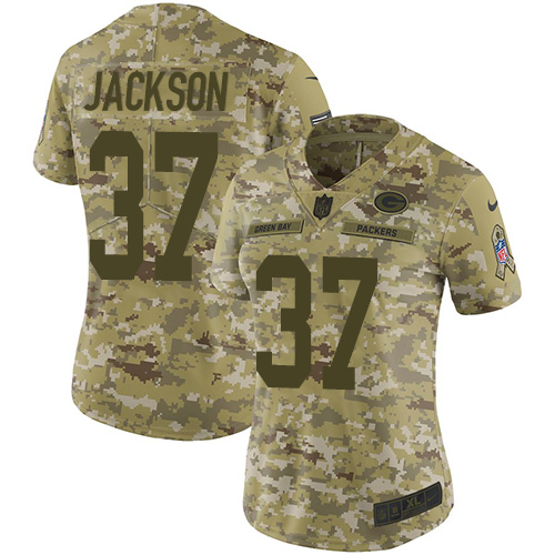Nike Packers #37 Josh Jackson Camo Women's Stitched NFL Limited 2018 Salute to Service Jersey Nike Packers #37 Josh Jackson Camo Women's Stitched NFL Limited 2018 Salute to Service Jersey