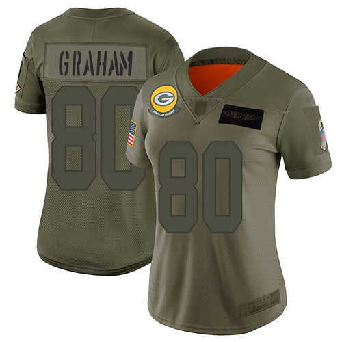 Nike Packers #80 Jimmy Graham Camo Women's Stitched NFL Limited 2019 Salute to Service Jersey Nike Packers #80 Jimmy Graham Camo Women's Stitched NFL Limited 2019 Salute to Service Jersey