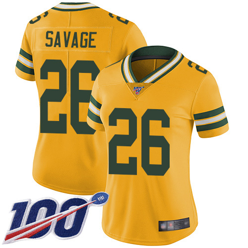 Nike Packers #26 Darnell Savage Yellow Women's Stitched NFL Limited Rush 100th Season Jersey Nike Packers #26 Darnell Savage Yellow Women's Stitched NFL Limited Rush 100th Season Jersey