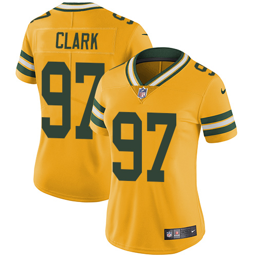 Nike Packers #97 Kenny Clark Yellow Women's Stitched NFL Limited Rush Jersey Nike Packers #97 Kenny Clark Yellow Women's Stitched NFL Limited Rush Jersey
