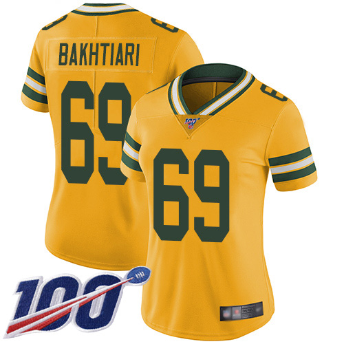Nike Packers #69 David Bakhtiari Gold Women's Stitched NFL Limited Inverted Legend 100th Season Jersey Nike Packers #69 David Bakhtiari Gold Women's Stitched NFL Limited Inverted Legend 100th Season Jersey