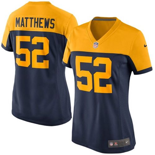 Nike Packers #52 Clay Matthews Navy Blue Alternate Women's Stitched NFL New Elite Jersey Nike Packers #52 Clay Matthews Navy Blue Alternate Women's Stitched NFL New Elite Jersey