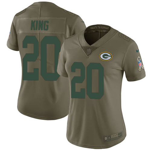 Nike Packers #20 Kevin King Olive Women's Stitched NFL Limited 2017 Salute to Service Jersey Nike Packers #20 Kevin King Olive Women's Stitched NFL Limited 2017 Salute to Service Jersey