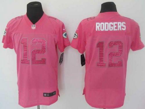 Nike Packers #12 Aaron Rodgers Pink Sweetheart Women's Stitched NFL Elite Jersey Nike Packers #12 Aaron Rodgers Pink Sweetheart Women's Stitched NFL Elite Jersey