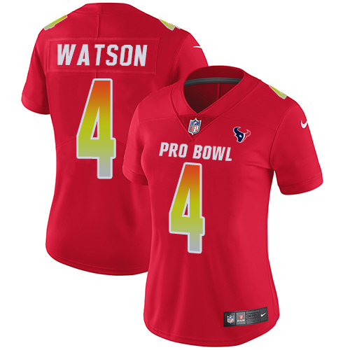 Nike Texans #4 Deshaun Watson Red Women's Stitched NFL Limited AFC 2019 Pro Bowl Jersey Nike Texans #4 Deshaun Watson Red Women's Stitched NFL Limited AFC 2019 Pro Bowl Jersey