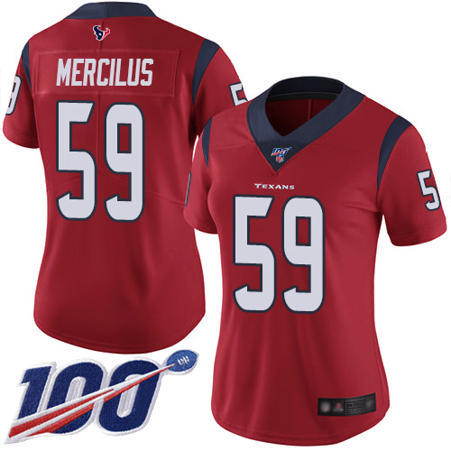 Nike Texans #59 Whitney Mercilus Red Alternate Women's Stitched NFL 100th Season Vapor Limited Jersey Nike Texans #59 Whitney Mercilus Red Alternate Women's Stitched NFL 100th Season Vapor Limited Jersey