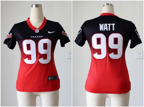 Nike Texans #99 J.J. Watt Navy Blue/Red Women's Stitched NFL Elite Fadeaway Fashion Jersey Nike Texans #99 J.J. Watt Navy Blue/Red Women's Stitched NFL Elite Fadeaway Fashion Jersey