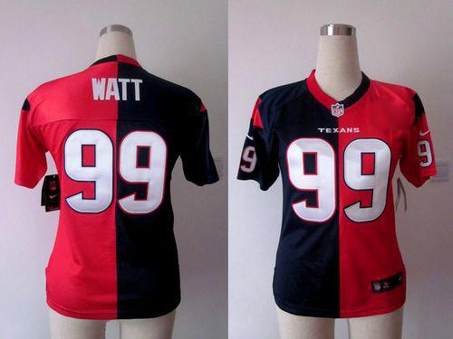 Nike Texans #99 J.J. Watt Navy Blue/Red Women's Stitched NFL Elite Split Jersey Nike Texans #99 J.J. Watt Navy Blue/Red Women's Stitched NFL Elite Split Jersey