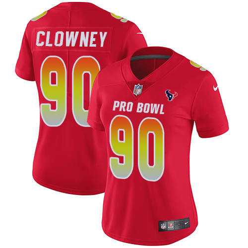 Nike Texans #90 Jadeveon Clowney Red Women's Stitched NFL Limited AFC 2019 Pro Bowl Jersey Nike Texans #90 Jadeveon Clowney Red Women's Stitched NFL Limited AFC 2019 Pro Bowl Jersey