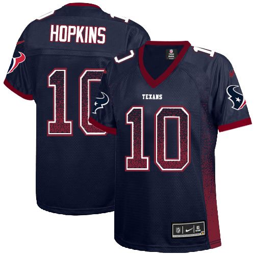 Nike Texans #10 DeAndre Hopkins Navy Blue Team Color Women's Stitched NFL Elite Drift Fashion Jersey Nike Texans #10 DeAndre Hopkins Navy Blue Team Color Women's Stitched NFL Elite Drift Fashion Jersey